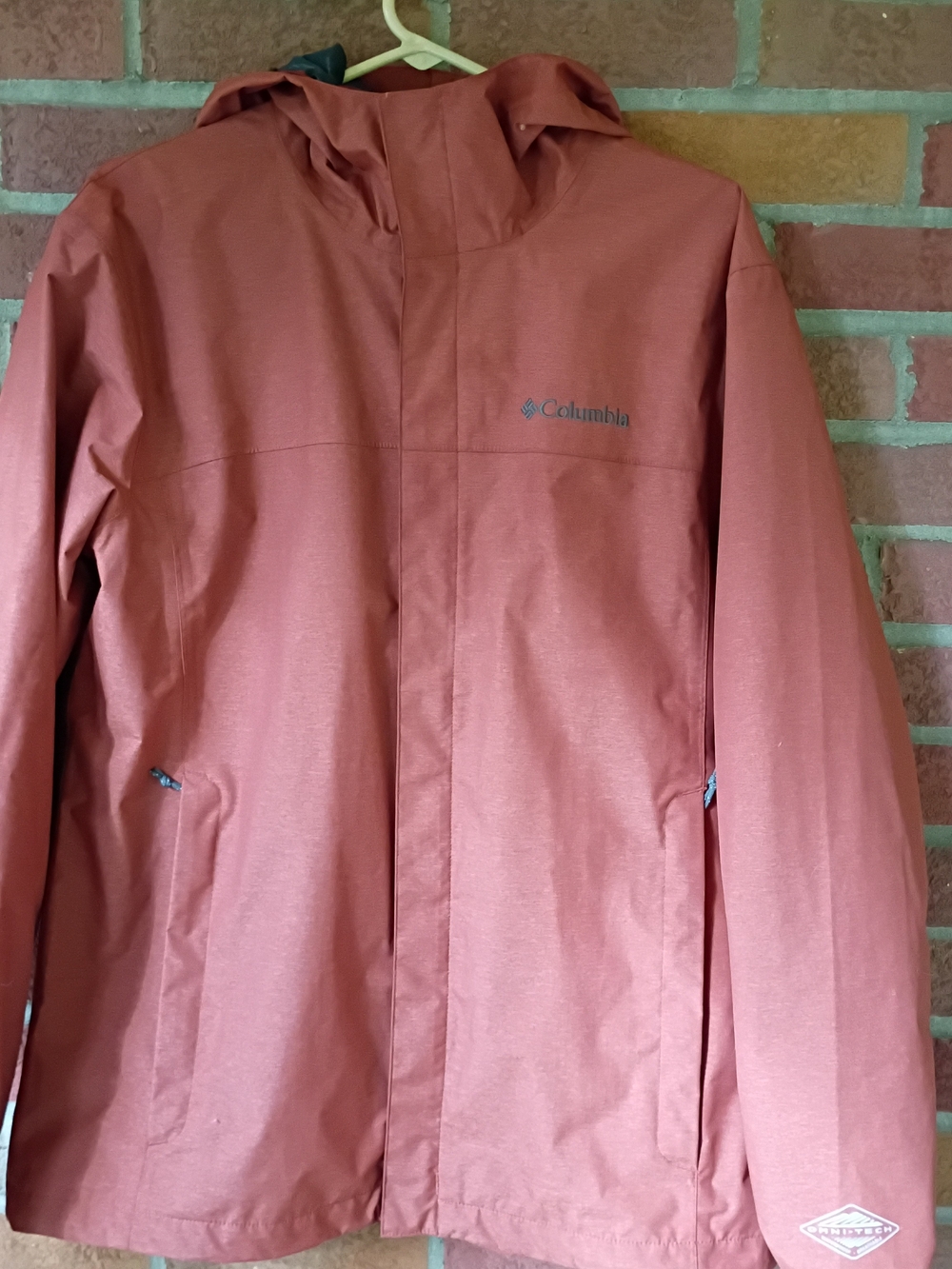 Columbia Men's Rust Orange Waterproof Hooded Jacket